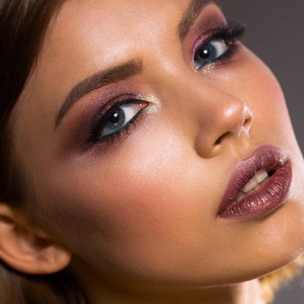 Woman posing after a makeup